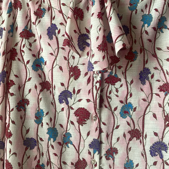 Vintage Fire Islander floral print long sleeve button down top - Picture 2 of 6